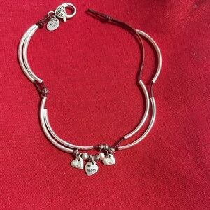 Lizzy James 2 in 1 Silver Necklace Heart Charm and Bracelet